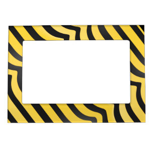 Jazzy Cute Black and Yellow Striped Bumblebee Magnetic Frame