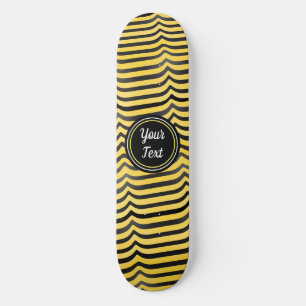 Jazzy Cute Black & Yellow Striped Bumblebee Skateboard