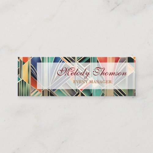 Jazzy Geometric  Elegant Classic Boho Geometrical  Mini Business Card