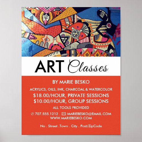 Jazzy Graffiti Art Art Class Advertising Poster