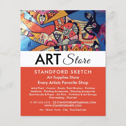 Jazzy Graffiti Art Art Supplies Store Flyer