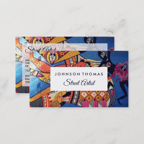 Jazzy Graffiti Art Professional Artist Business Card