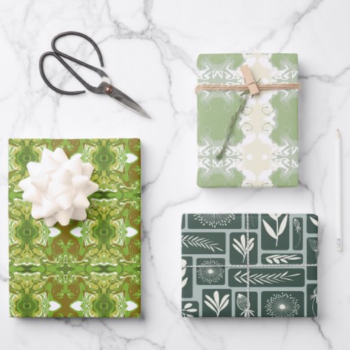 Jazzy Green Themed Wrapping Paper