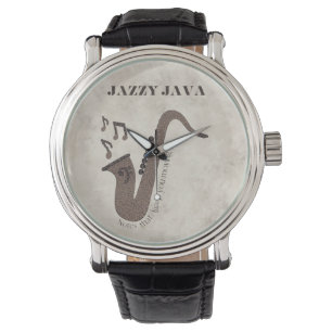 Jazzy Java-Coffee Beans-Saxophone- Watch