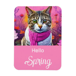 Jazzy Kitty  in early spring Magnet