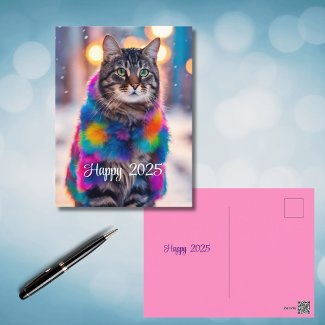 Jazzy Kitty   in fur  coat  - Happy 2025