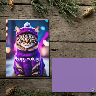 Jazzy Kitty  in purple sweater 