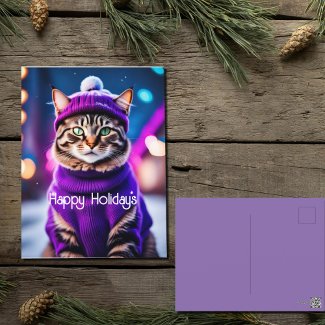 Jazzy Kitty in purple sweater