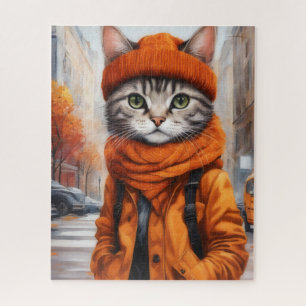 Jazzy Kitty - October Vibes Jigsaw Puzzle