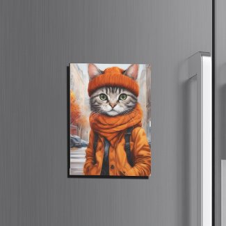 Jazzy Kitty  - October Vibes  magnetic card