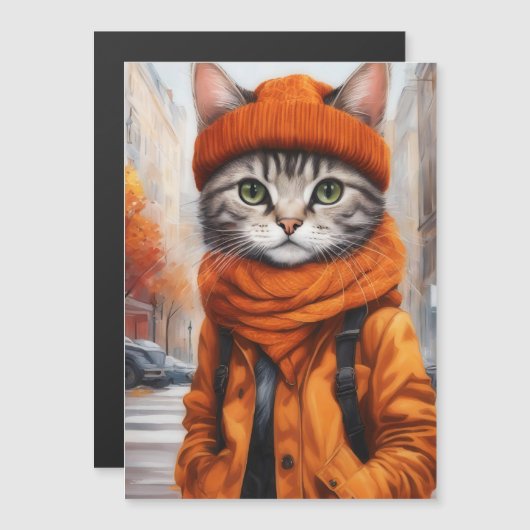 Jazzy Kitty  - October Vibes  magnetic card (Front/Back)