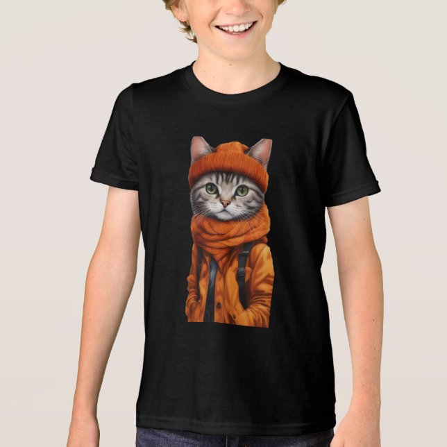 Jazzy Kitty  - October Vibes  Tri-Blend Shirt (Front)