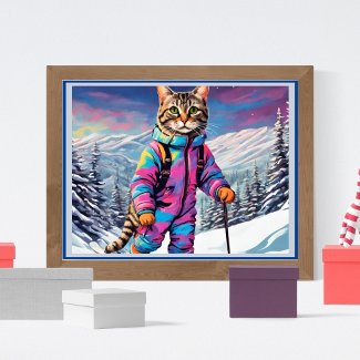 Jazzy kitty on a ski  tour