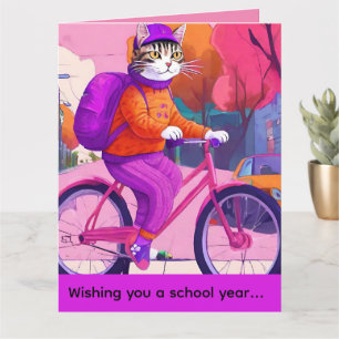 Jazzy Kitty's Back-to-School Ride Card