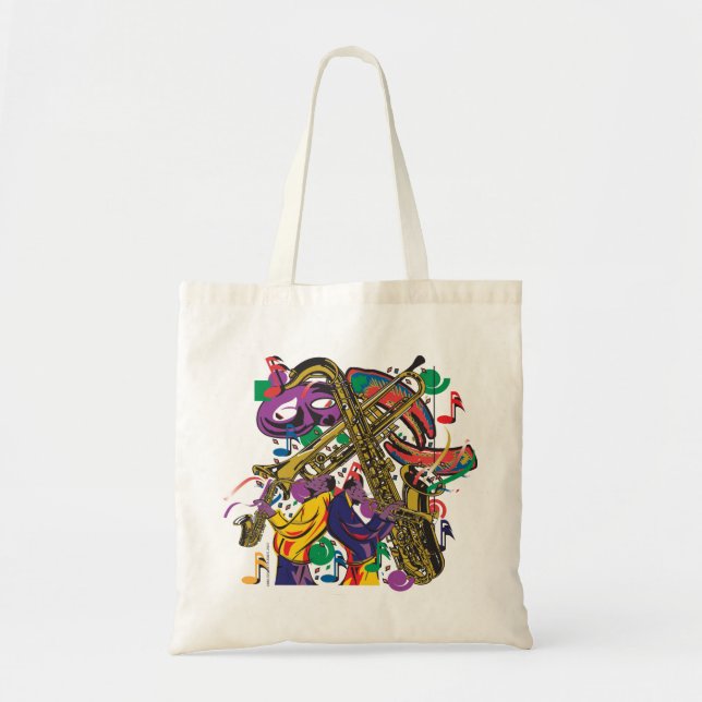 JAZZY Mardis Gras Tote Bag (Front)
