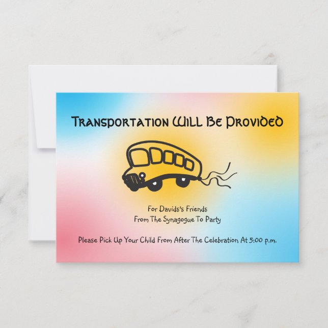 Jazzy Musical Transportation Mini Bus card (Front)