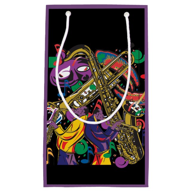 Jazzy New Orleans Music Fest Small Gift Bag (Front)