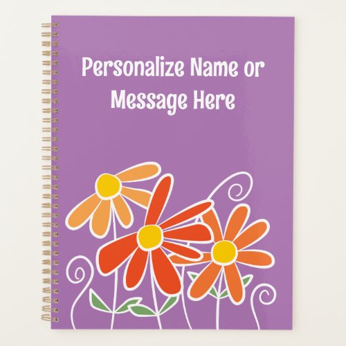 Jazzy Orange Daisy Planner