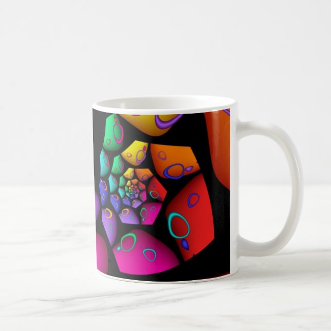 Jazzy Rainbow Fractal Coffee Mug (Right)