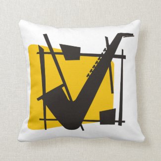 Jazzy Sax Throw Pillow