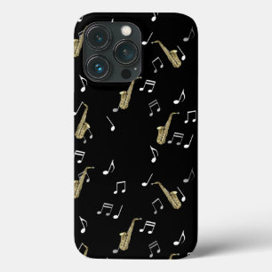 Jazzy Saxophone & Musical Notes iPhone 13 Pro Case