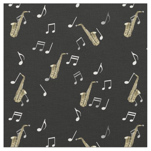 Jazzy Saxophone  Musical Notes  Fabric