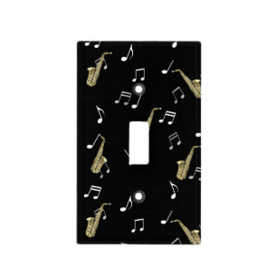 Jazzy Saxophone & Musical Notes  Light Switch Cover