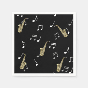 Jazzy Saxophone & Musical Notes Napkins