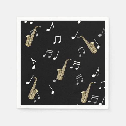 Jazzy Saxophone  Musical Notes  Napkins