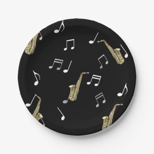 Jazzy Saxophone  Musical Notes  Paper Plates