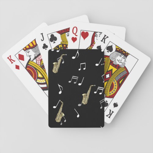 Jazzy Saxophone  Musical Notes  Playing Cards