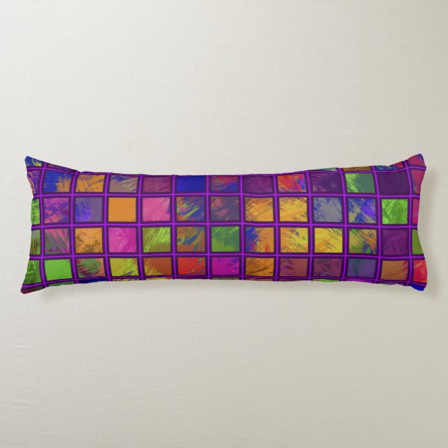 Jazzy Squares Body Pillow (Front)