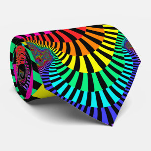 Jazzy Stripes Double-sided Fractal Neck Tie