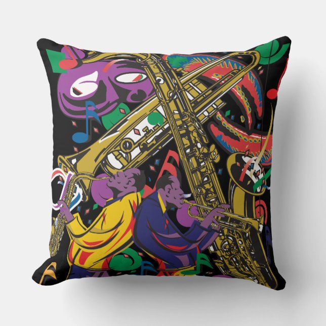 JAZZy Throw Pillow (Front)