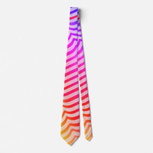 Jazzy Trippy Psychedelic Tropical Stripey Pattern Neck Tie