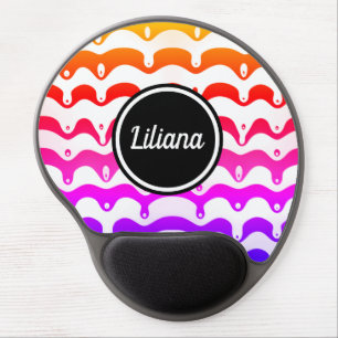 Jazzy Tropical psychedelic Dripping Stripes Gel Mouse Pad