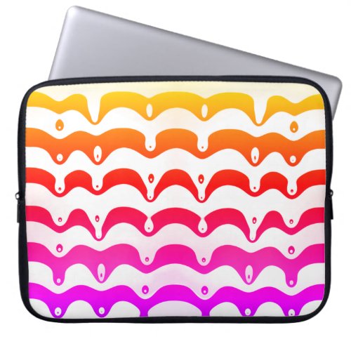 Jazzy Tropical Psychedelic Dripping Stripes Laptop Sleeve