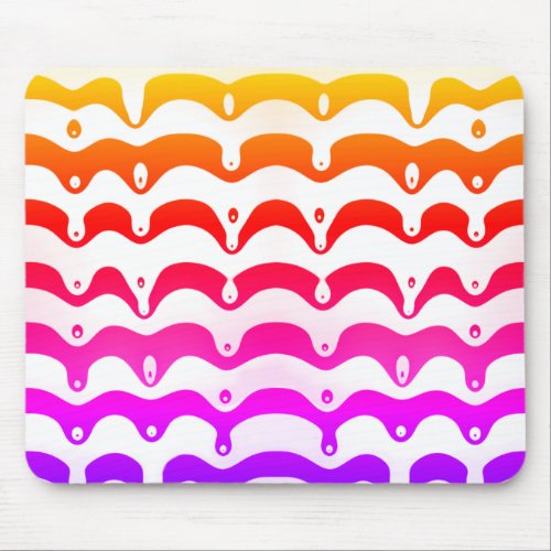 Jazzy Tropical Psychedelic Dripping Stripes Mouse Pad