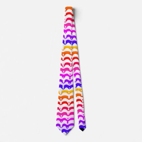 Jazzy Tropical Psychedelic Dripping Stripes Neck Tie