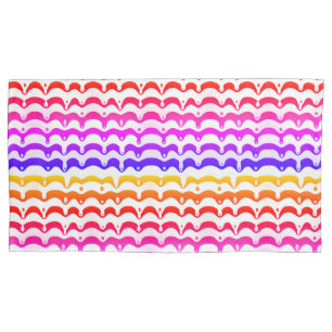 Jazzy Tropical Psychedelic Dripping Stripes Pillow Case