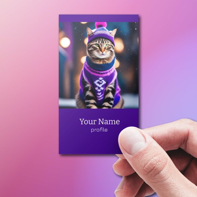 Jazzy  winter  cat - business card (Creator Uploaded)
