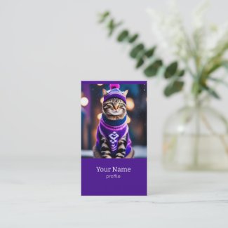Jazzy  winter  cat - business card