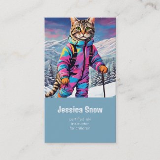 Jazzy  winter  cat - business card