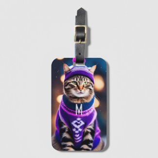  jazzy winter kitty  - add monogram