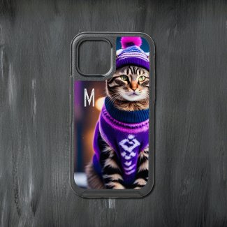  jazzy winter kitty  - add monogram