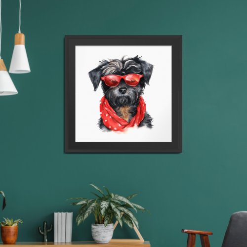 Jazzy Yorkie Poo Miles by KAB Framed Art