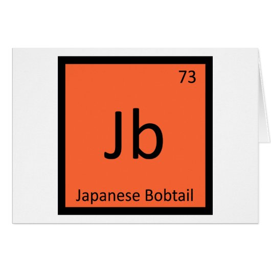 Jb - Japanese Bobtail Cat Periodic Table Element Cards (Front Horizontal)