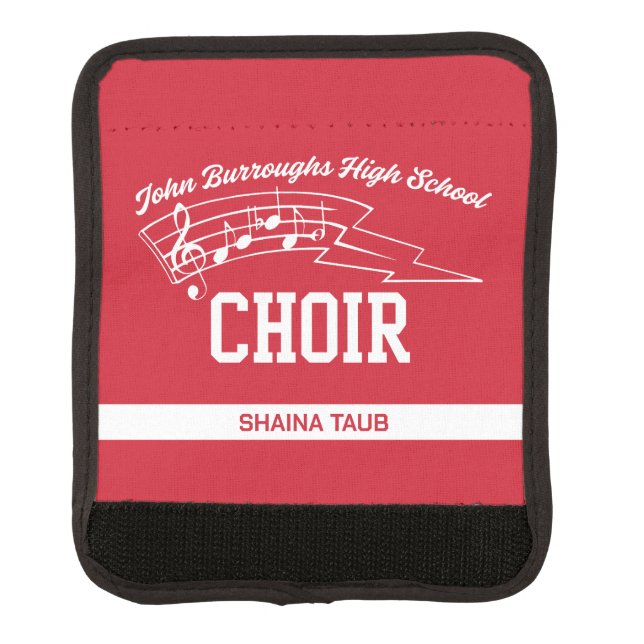 JBHS CHOIR Red and White Luggage Handle Wrap (Front)