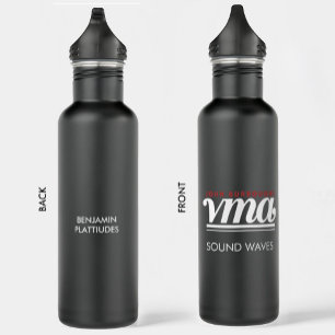 JBHS VMA Black with White Logo Customizable Stainless Steel Water Bottle