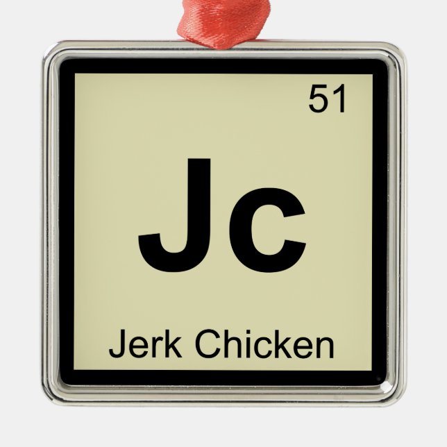 Jc - Jerk Chicken Chemistry Periodic Table Symbol Metal Ornament (Front)